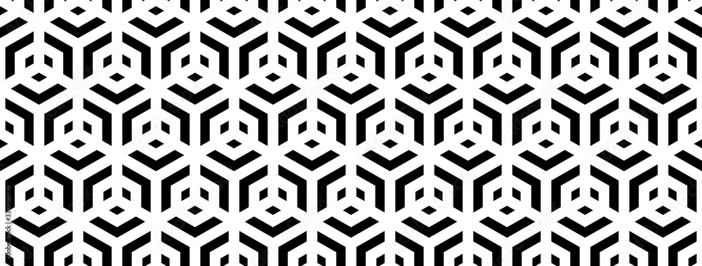 Seamless islamic arabic lattice of intersecting hexagons