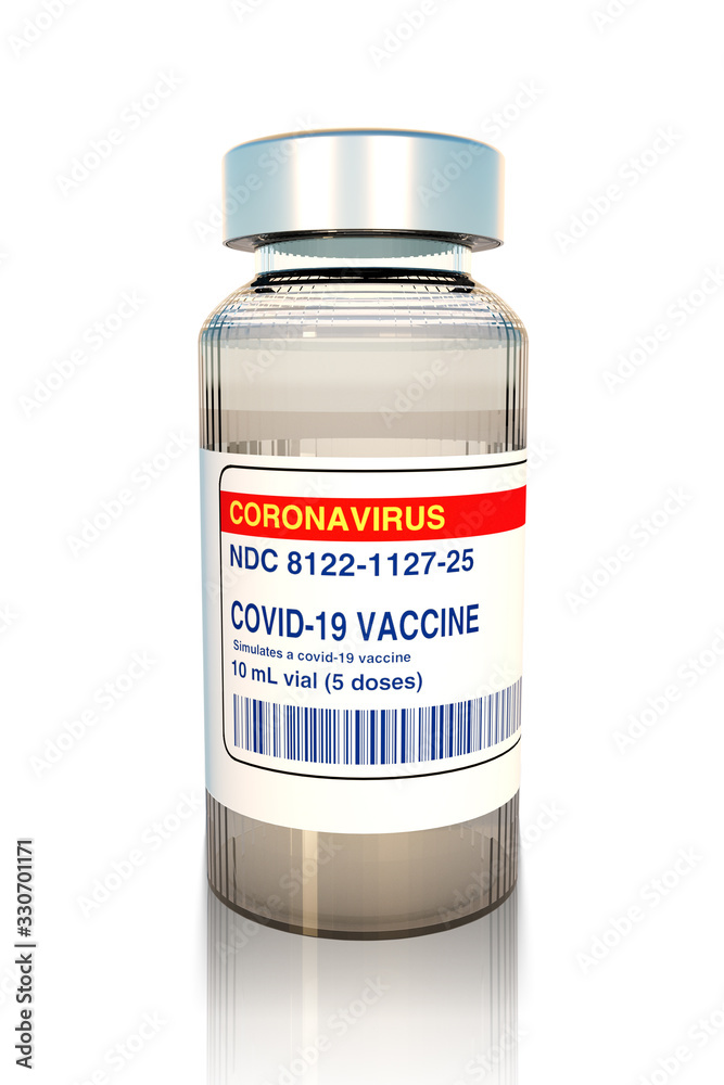 Coronavirus Vaccine Vial 3D Render Coronavirus Vaccine Vial 3D Render