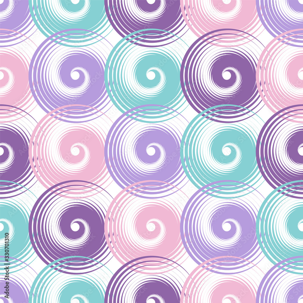 Spiral swirls modern seamless pattern design.
