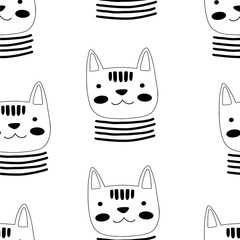Acrylglasbilder Katzenmuster Katze mit abstrakten Formen Muster  © OliaGraphics