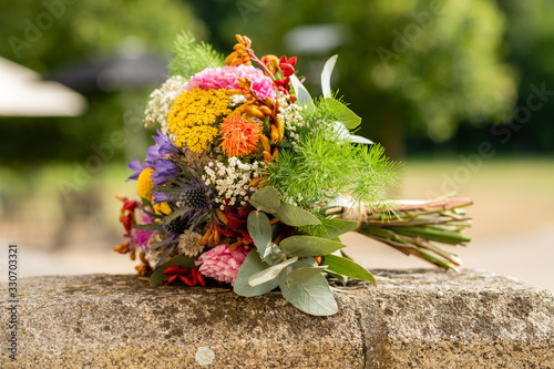 bridal bouquet and floral art for different ceremony photo