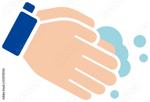 Hand washing vector icon illustration (Corona virus, flu , influenza prevetion )