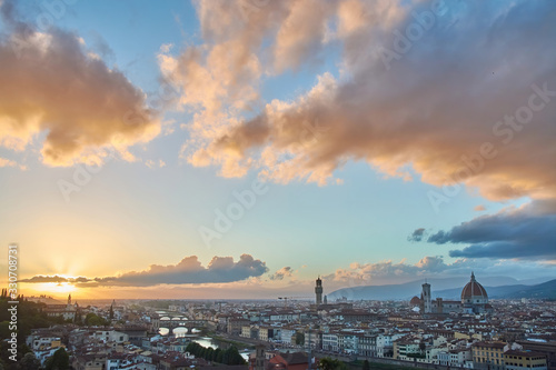 panorama sunset in florence