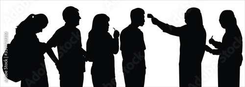 People virus checkpoint silhouette vector