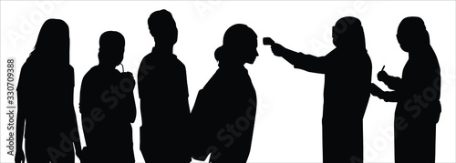 People virus checkpoint silhouette vector