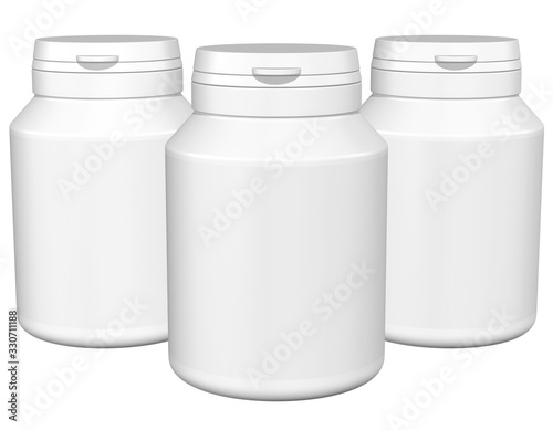 Realistic 3D Bottle Mock Up Template on White Background.3D Rendering 