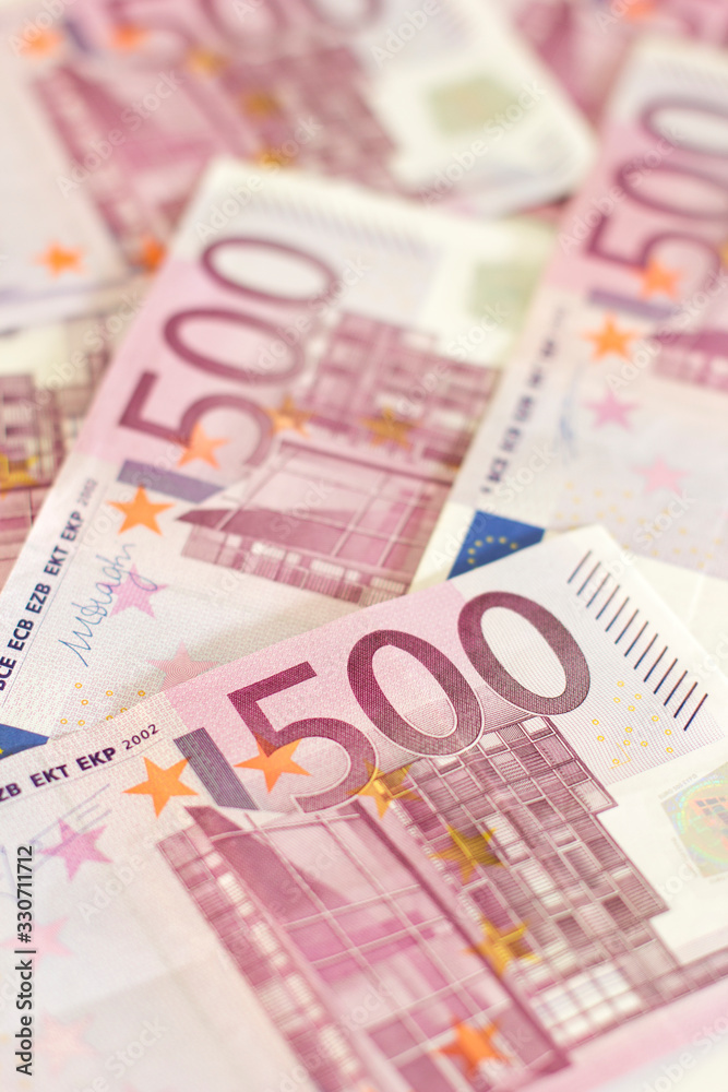 Euro currency money background with banknotes 