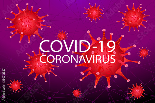 Covid 19, pandemic coronavirus, virus symbol warning vector illustration. Covid-19