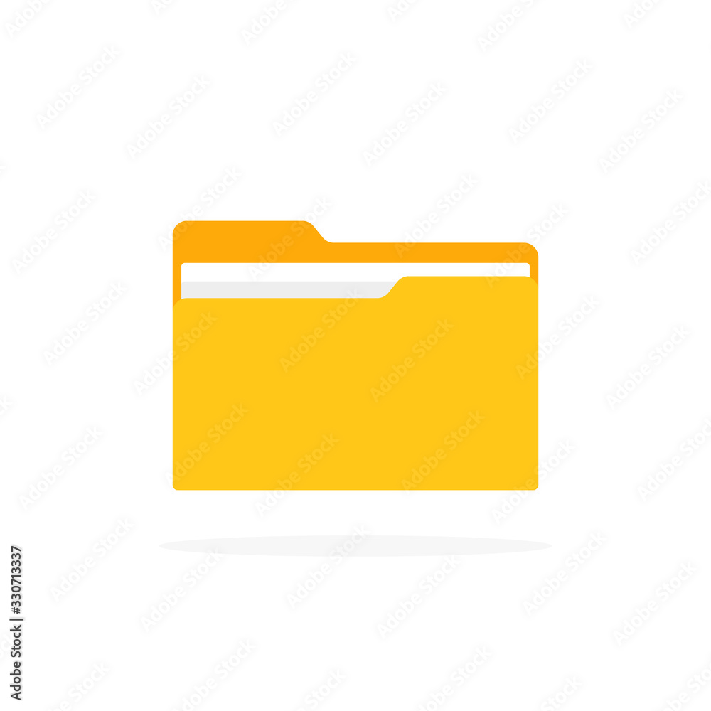 Folder icon with shadow flat style Folder icon with shadow flat style