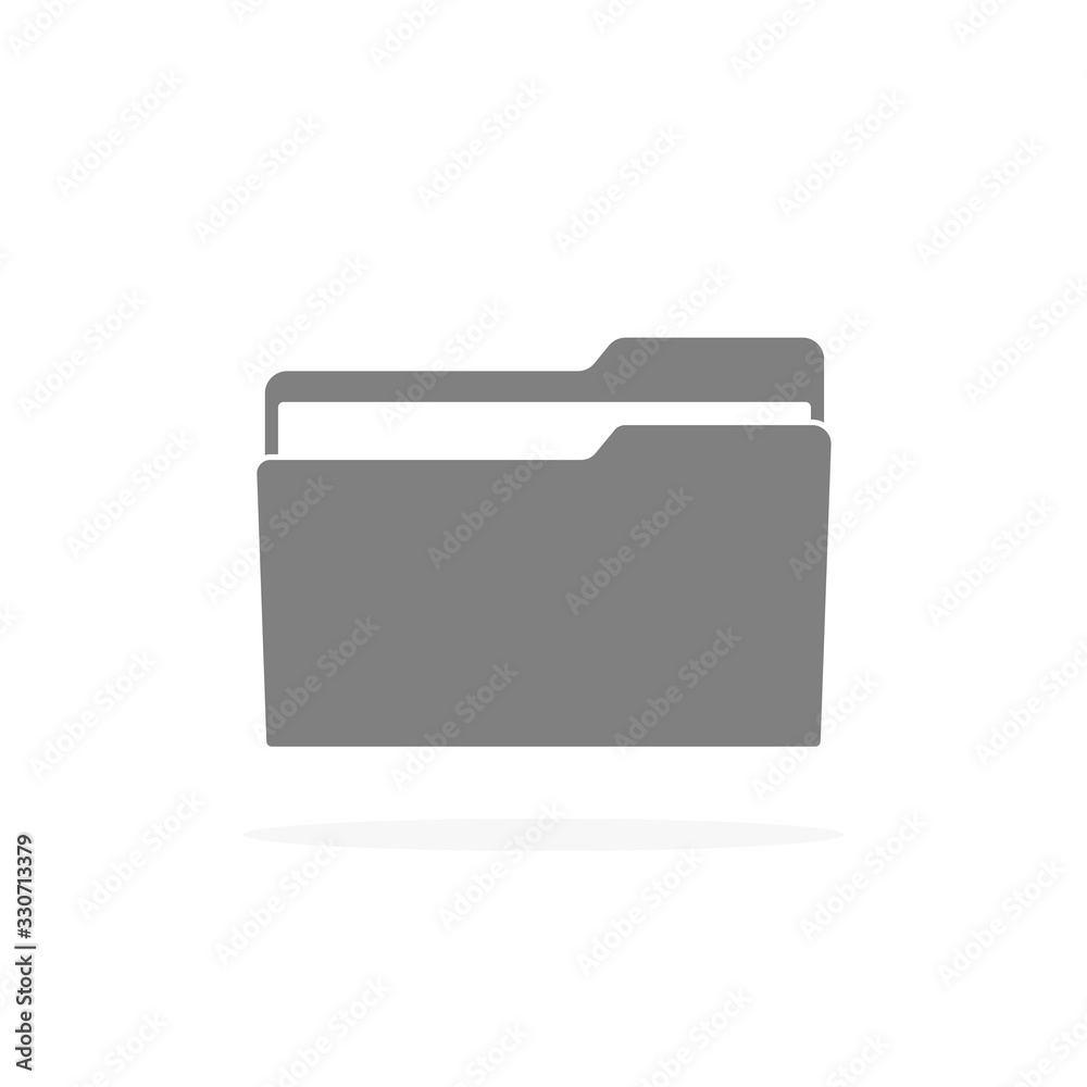 Folder icon with shadow flat style