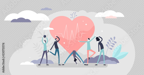 Good health concept, flat tiny persons vector illustration