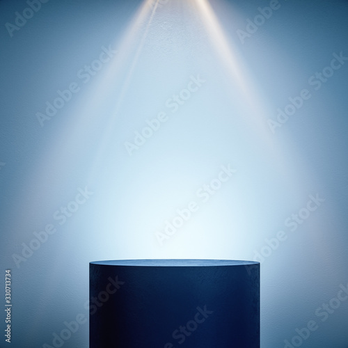 Empty pedestal in interior
