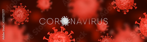 Coronavirus COVID-19 3d banner background vector illustration photo