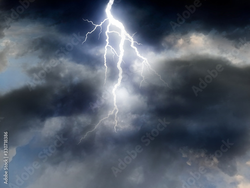 Thunderstorm Clouds with Lightning