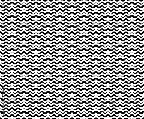 Water waves seamless pattern, vector curve lines