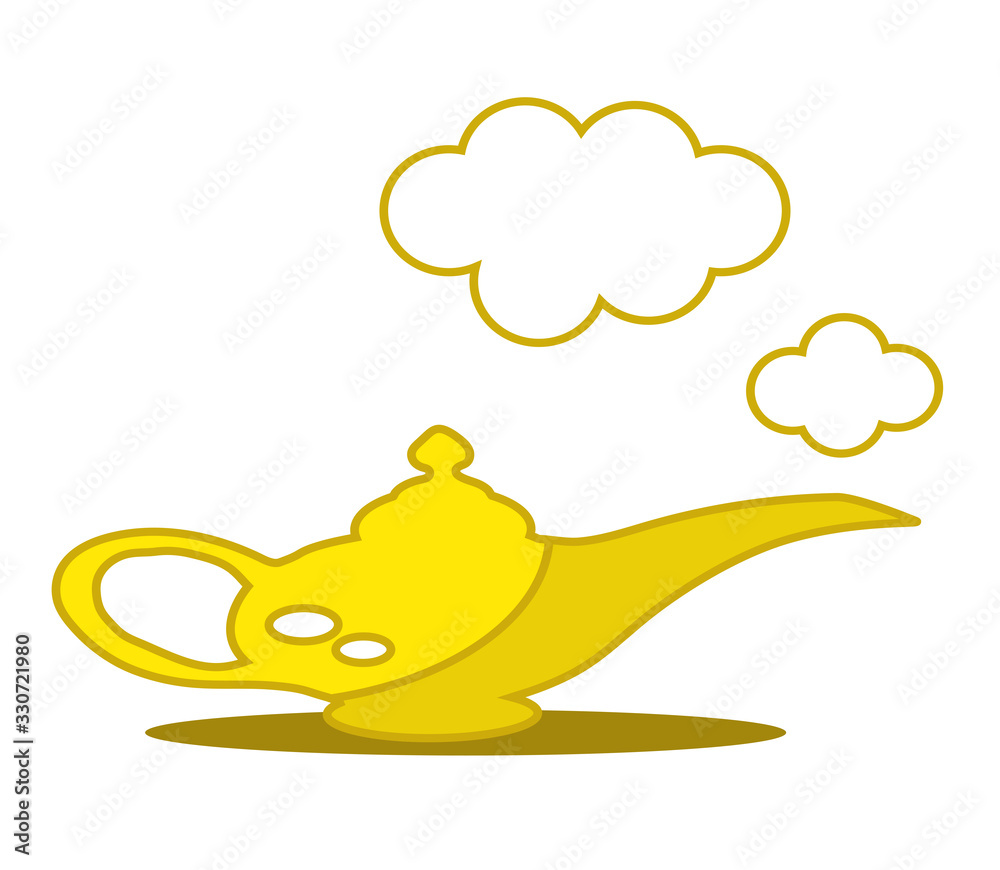 Magic lamp on a white background. An object. Vector illustration. Magic lamp on a white background. An object. Vector illustration.