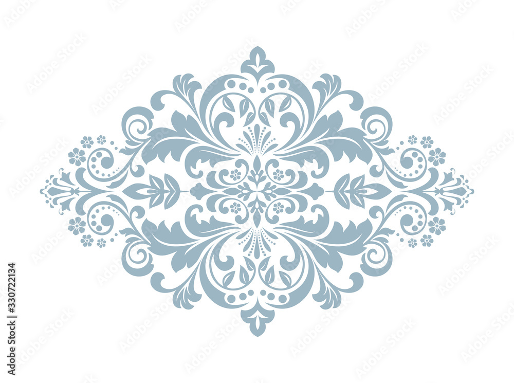 Damask graphic ornament. Floral design element. Blue vector pattern Damask graphic ornament. Floral design element. Blue vector pattern