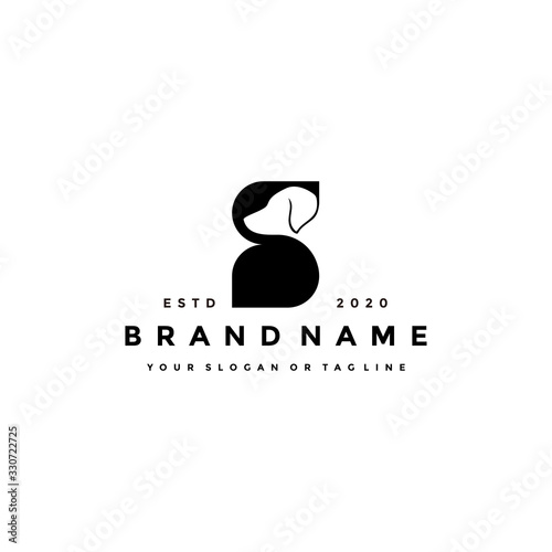 Creative design initials letter s dog vector