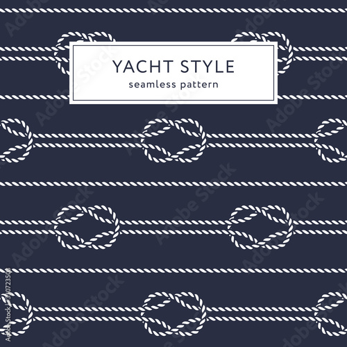 Nautical rope seamless pattern. Yacht style design. Vintage decorative background. Template for prints, wrapping paper, fabrics, covers, flyers, banners, posters and placards. Vector illustration.