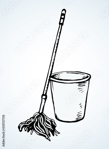 Bin for cleaning. Vector drawing