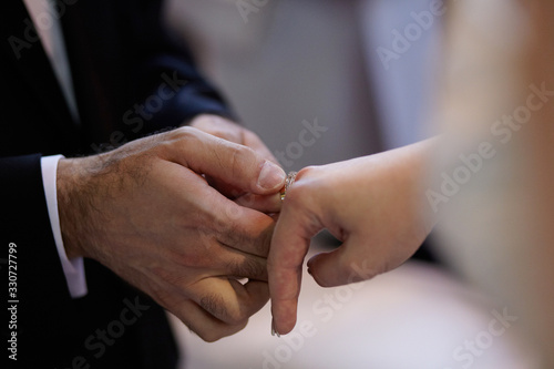 Wedding rings hands