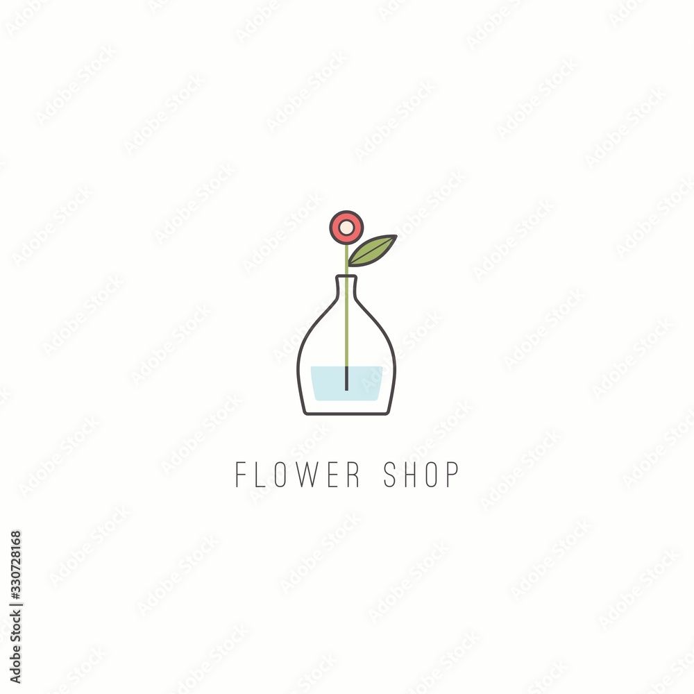 Flower pot. Domestic home Plant. Minimalistic floral Icon. Flower Shop Logo template. Cartoon style, simple flat design. Trendy Vector illustration. Isolated on a white background Flower pot. Domestic home Plant. Minimalistic floral Icon. Flower Shop Logo template. Cartoon style, simple flat design. Trendy Vector illustration. Isolated on a white background