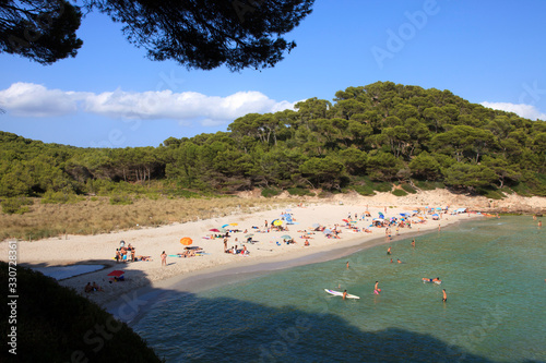 Cala Trebaluger, Menorca / Spain - June 22, 2016: Cala Trebaluger bay, Migjorn Gran, Menorca, Balearic Islands, Spain photo