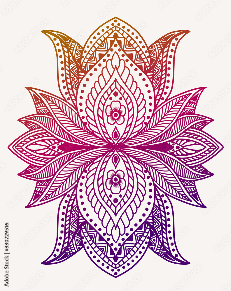 Abstract lotus mandala floral pattern style-vector Abstract lotus mandala floral pattern style-vector