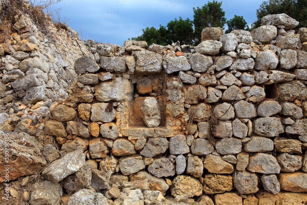Salort site, Menorca / Spain - June 23, 2016: Prehistoric site and ruins at Taula de Torralba d'en Salort, Menorca, Balearic Islands, Spain Salort site, Menorca / Spain - June 23, 2016: Prehistoric site and ruins at Taula de Torralba d'en Salort, Menorca, Balearic Islands, Spain
