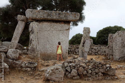 Talati de Dalt site, Menorca / Spain - June 23, 2016: Prehistoric site and ruins at Talati de Dalt, Menorca, Balearic Islands, Spain photo