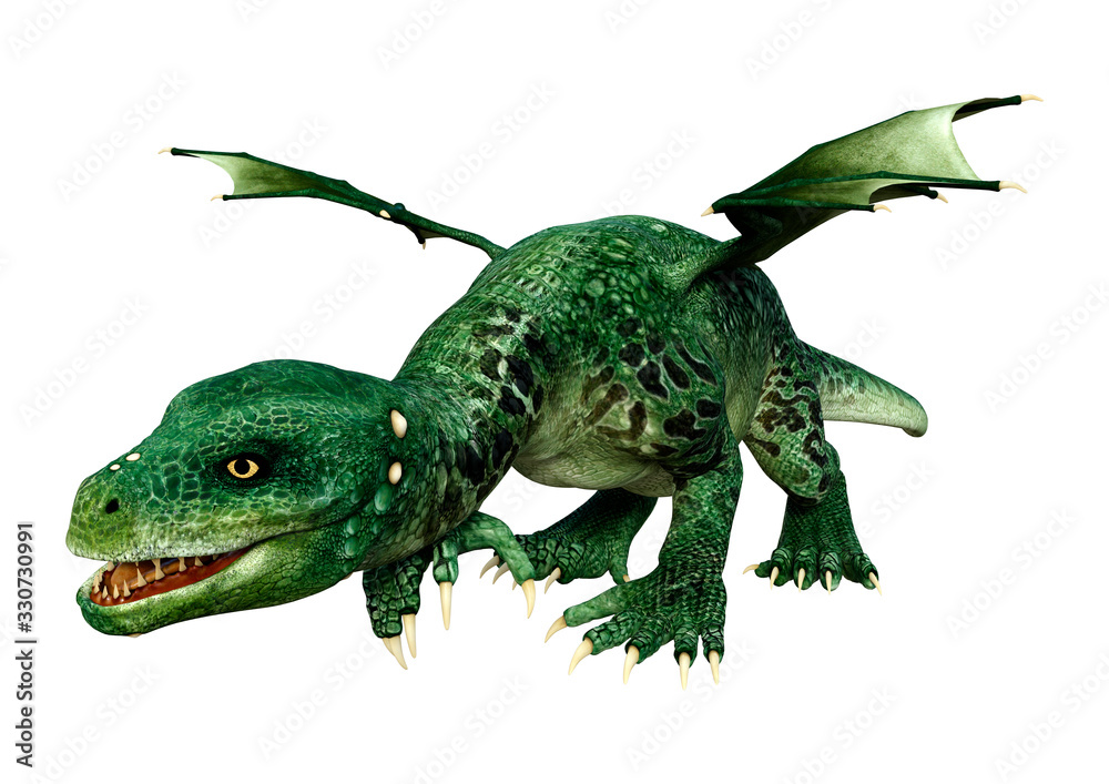 Obraz premium 3D Rendering Fairy Tale Dragon on White