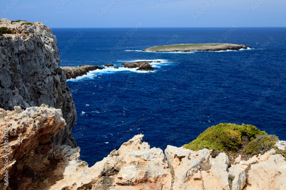 Cape Cavalleria, Menorca / Spain - June 23, 2016: Cape Cavalleria landscape, Menorca, Balearic Islands, Spain