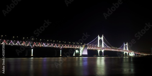bridge at night with lights