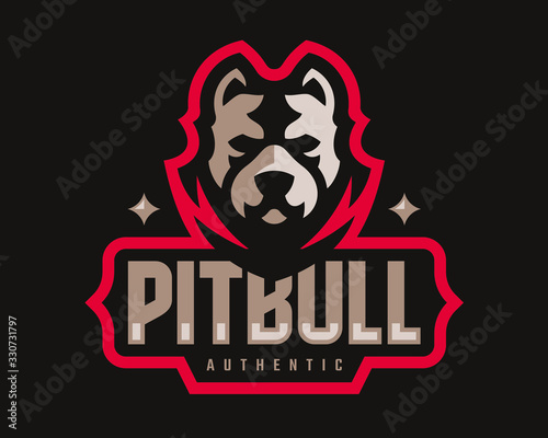 Tableau sur toile American pitbull modern logo