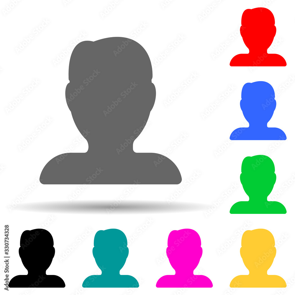 human silhouette multi color style icon. Simple thin line, outline vector of web icons for ui and ux, website or mobile application human silhouette multi color style icon. Simple thin line, outline vector of web icons for ui and ux, website or mobile application