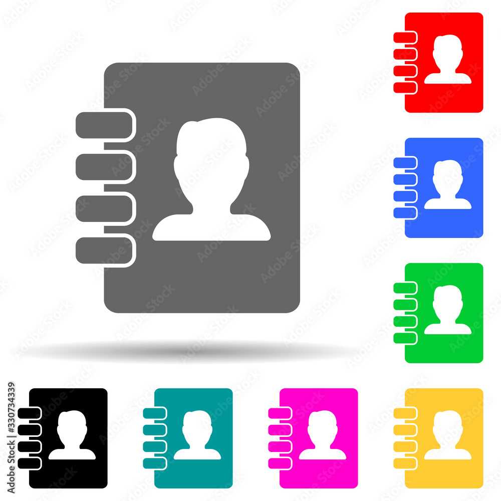 Notebook multi color style icon. Simple thin line, outline vector of web icons for ui and ux, website or mobile application Notebook multi color style icon. Simple thin line, outline vector of web icons for ui and ux, website or mobile application