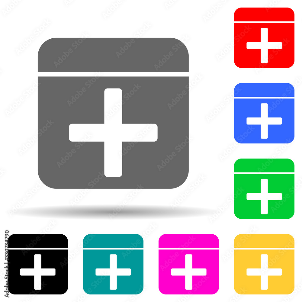 first-aid kit multi color style icon. Simple thin line, outline vector of web icons for ui and ux, website or mobile application first-aid kit multi color style icon. Simple thin line, outline vector of web icons for ui and ux, website or mobile application