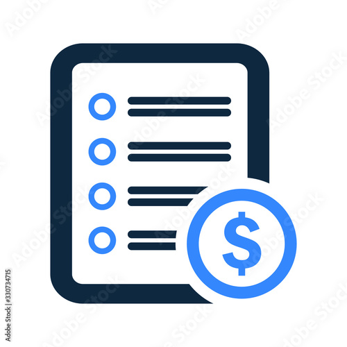 Bill, invoice, receipt vector icon
