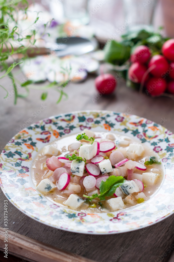 Spring Radish and Blue Cheese Gorgonzola Soup Spring Radish and Blue Cheese Gorgonzola Soup