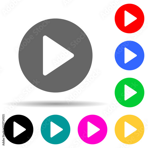 play sign multi color style icon. Simple thin line, outline vector of web icons for ui and ux, website or mobile application