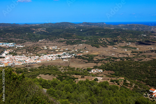 El Toro, Menorca / Spain - June 25, 2016: Panoramic view from summit of Mount Toro (El Toro), Es Mercadal, Menorca, Balearic Islands, Spain © PaoloGiovanni