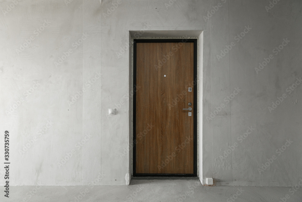 interior of the apartment without decoration in gray colors interior of the apartment without decoration in gray colors