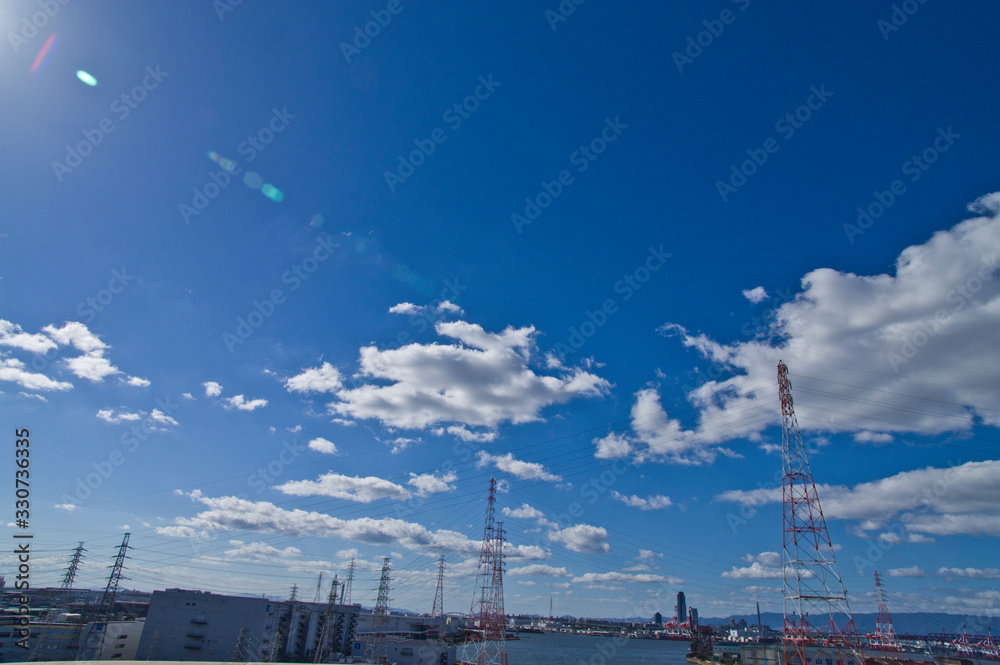 Scenery of industrial area in Osaka. Scenery of industrial area in Osaka.