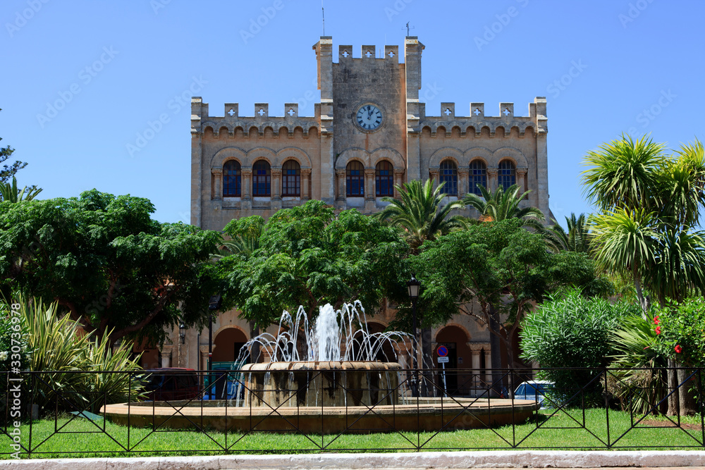 Obraz premium Ciutadela, Menorca / Spain - June 25, 2016: Born square in Ciutadela town, Menorca, Balearic Islands, Spain