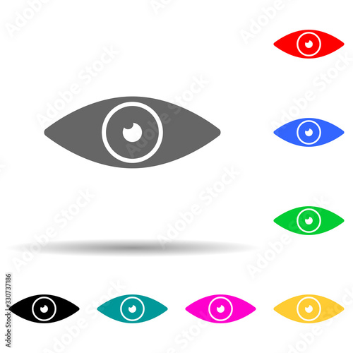 eye multi color style icon. Simple thin line, outline vector of web icons for ui and ux, website or mobile application