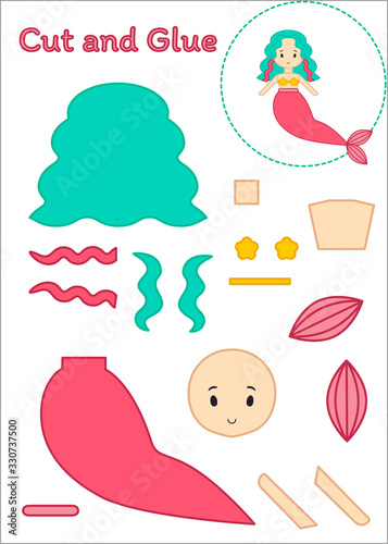 Cut and Glue Worksheet - Mermaid