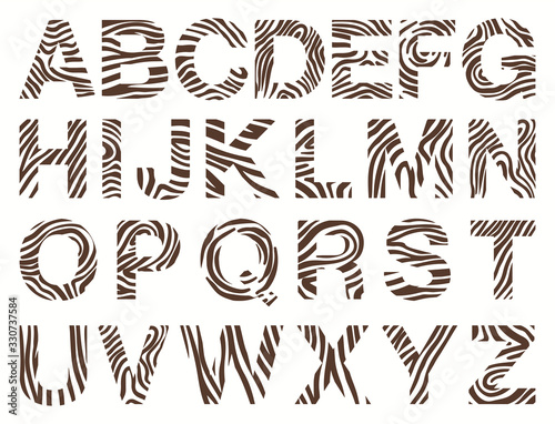 WOODEN FONT ALPHABET LETTERS