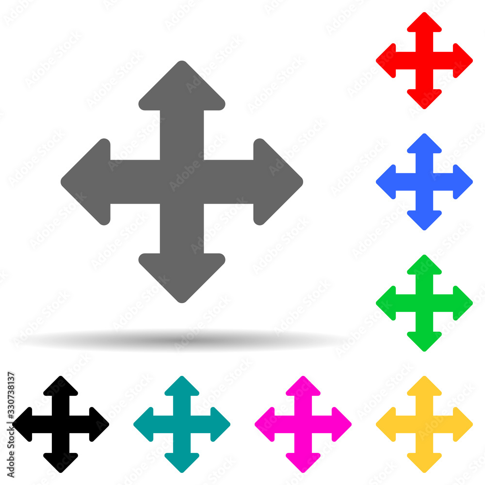 arrows on the cross multi color style icon. Simple thin line, outline vector of web icons for ui and ux, website or mobile application arrows on the cross multi color style icon. Simple thin line, outline vector of web icons for ui and ux, website or mobile application