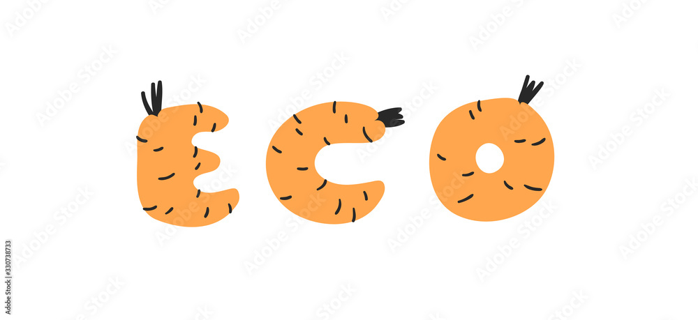 Hand drawn Carrot ABC and word. Cartoon vector illustration veggies font. Flat drawing vegetarian food. Actual Creative Vegan art work Hand drawn Carrot ABC and word. Cartoon vector illustration veggies font. Flat drawing vegetarian food. Actual Creative Vegan art work