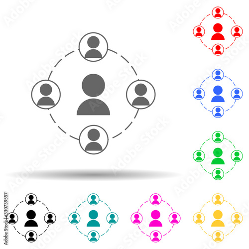 global communication of people multi color style icon. Simple thin line, outline vector of web icons for ui and ux, website or mobile application